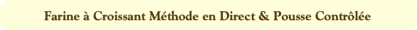 Farine à Croissant Méthode en Direct & Pousse Cont