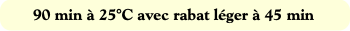 90 min à 25°C avec rabat léger à 45 min
