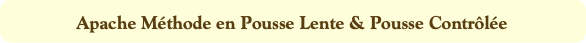 Apache Méthode en Pousse Lente & Pousse Contrôlée