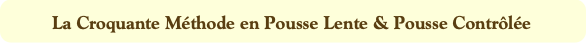 La Croquante Méthode en Pousse Lente & Pousse Cont