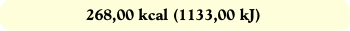 268,00 kcal (1133,00 kJ)