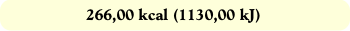 266,00 kcal (1130,00 kJ)