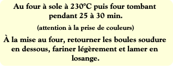 Au four à sole à 230°C puis four tombant pendant 2