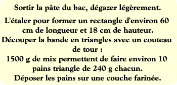 Sortir la pâte du bac, dégazer légèrement.
L'étale