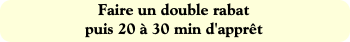 Faire un double rabat
puis 20 à 30 min d'apprêt