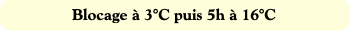 Blocage à 3°C puis 5h à 16°C